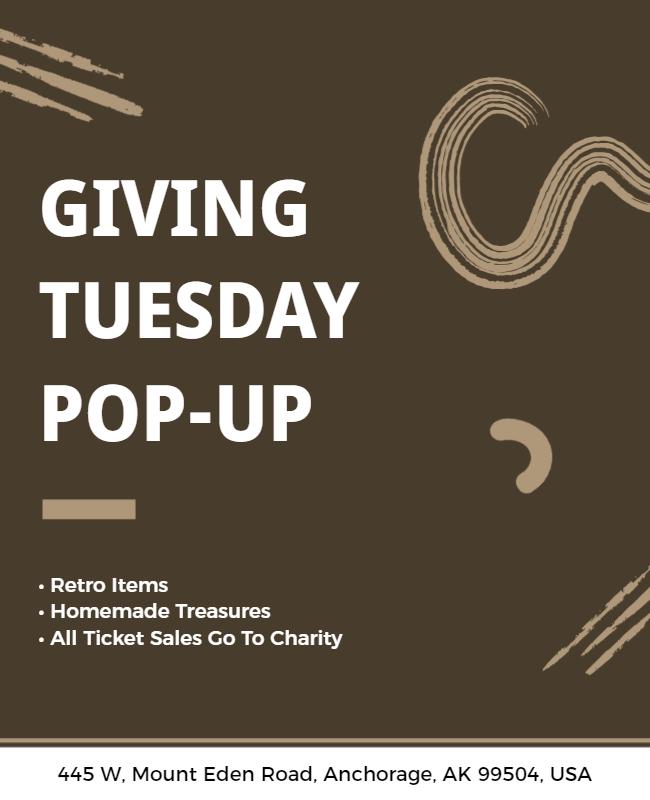 Retro Minimalist Charity Giving Tuesday Pop-Up Poster Template