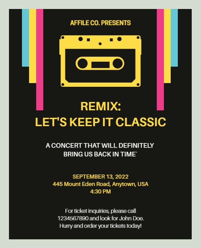 Retro Music Concert Event Flyer Template