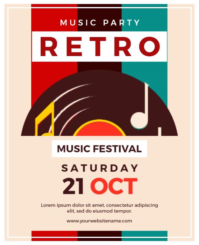 Retro Music Party Festival Flyer Template