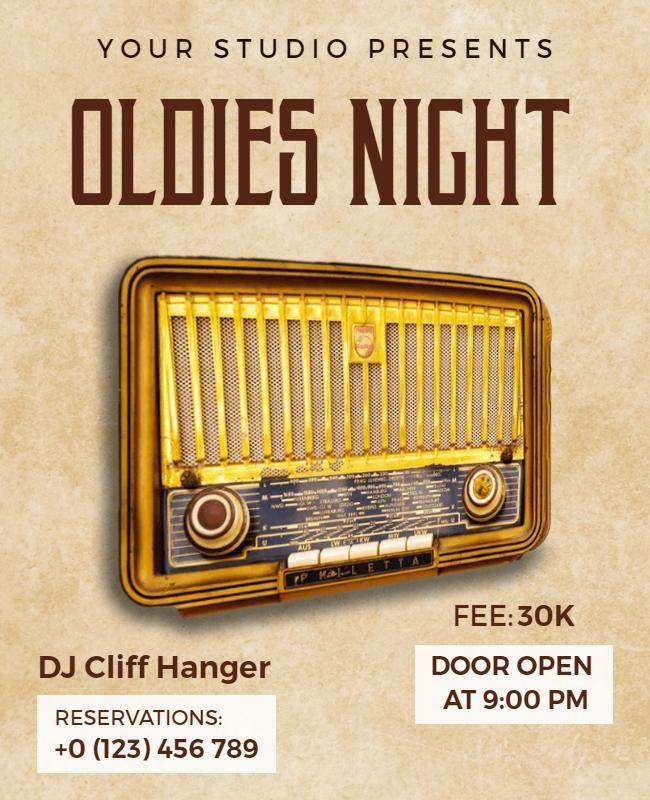 Retro Oldies Night Event Flyer Template