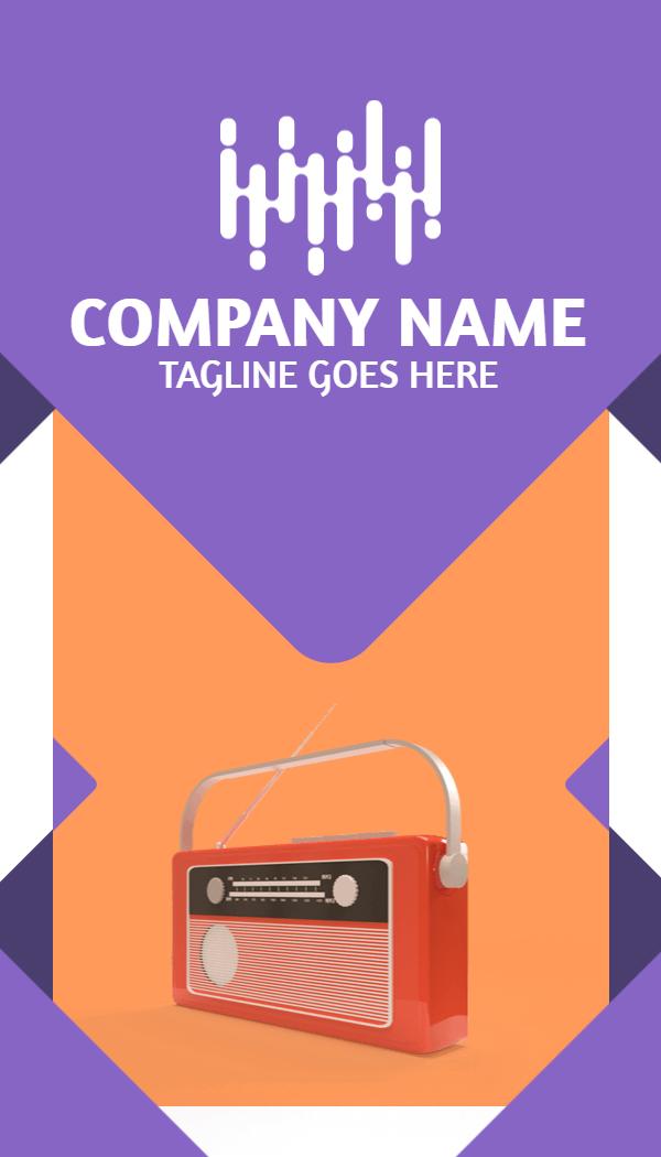 Retro Radio Music Broadcasting Creative Business Card Template