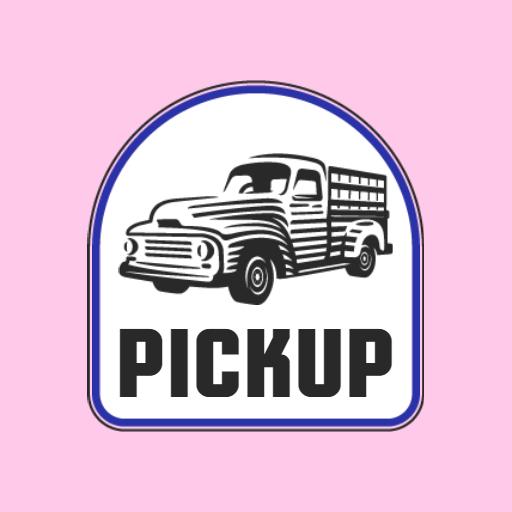Retro Style Pickup Truck Icon with Bold Typography Logo Template