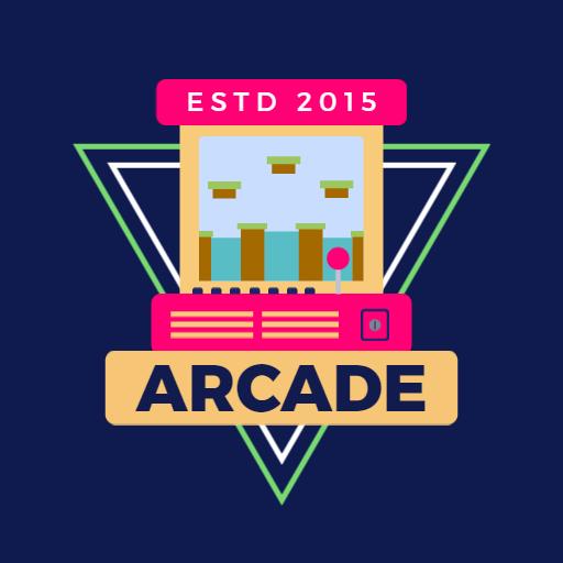 Retro Video Game Style Emphasizing Arcade Fun Logo Template