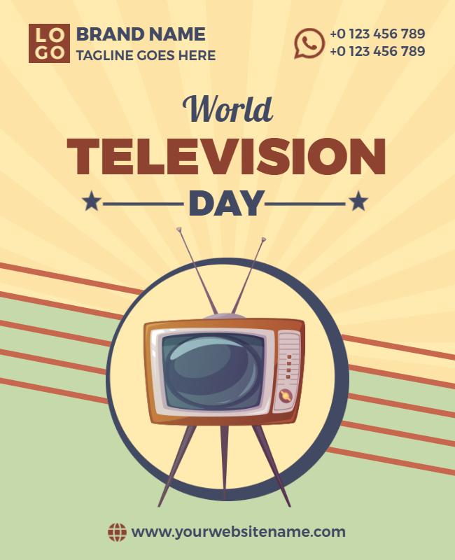Retro Vintage World Television Day Celebration Poster Template