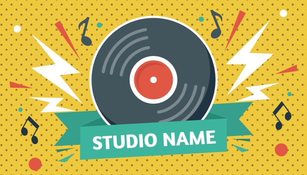 Retro Vinyl Record Music Studio Business Card Template