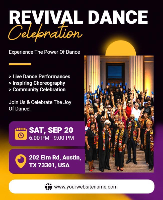 Revival Dance Celebration Event Flyer Template