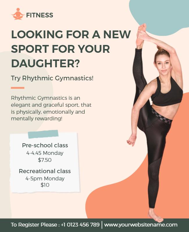 Rhythmic Gymnastics Class Promotion Flyer Template