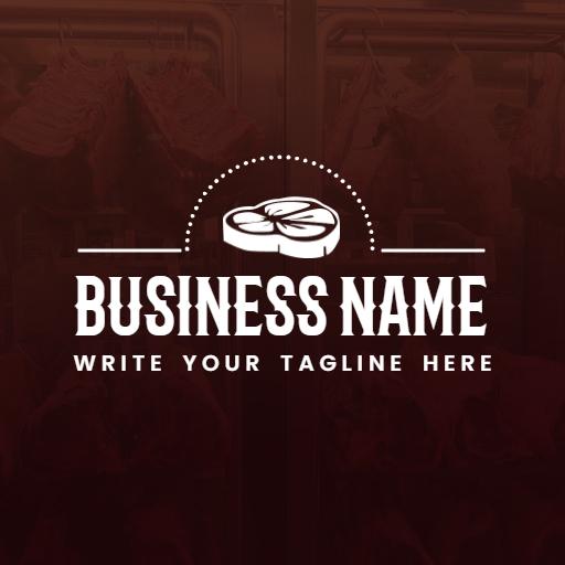 Rich Brown Background Highlighting Premium Meat Products Logo Template