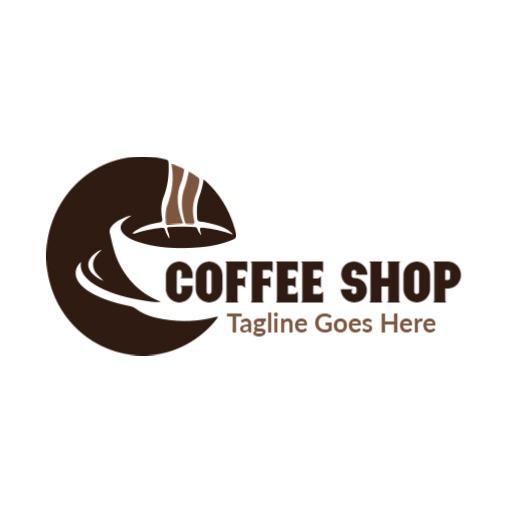 Rich Brown Coffee Cup Design for Cozy Coffee Shop Logo Template