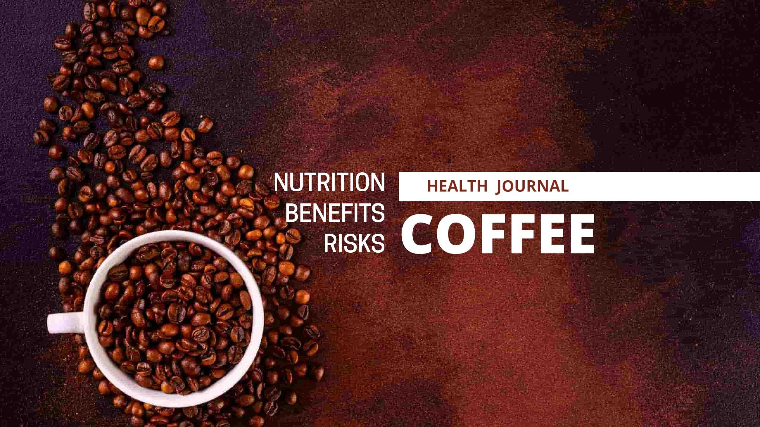 Rich Coffee Beans and White Mug for Health Journal YouTube Banner Template