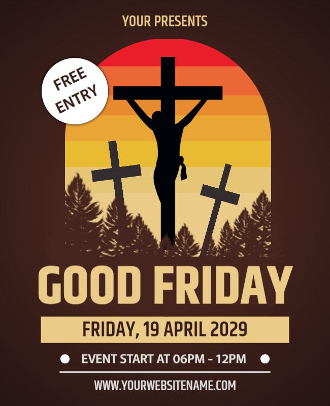 Rich Colorful Good Friday Religious Event Poster Template