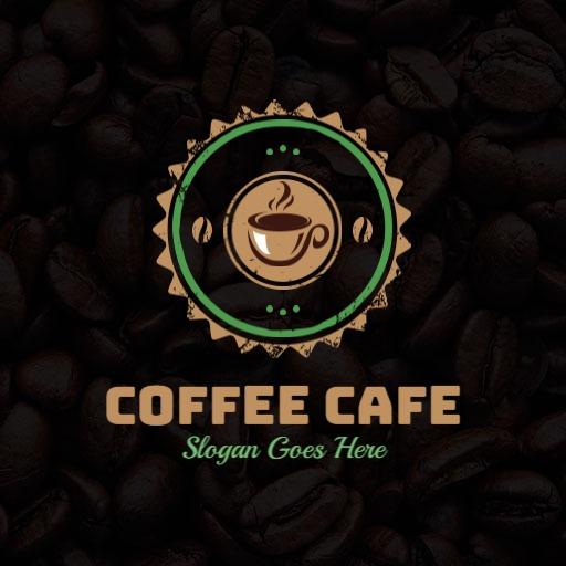 Rich Dark Coffee Beans with Elegant Cafe Logo Template