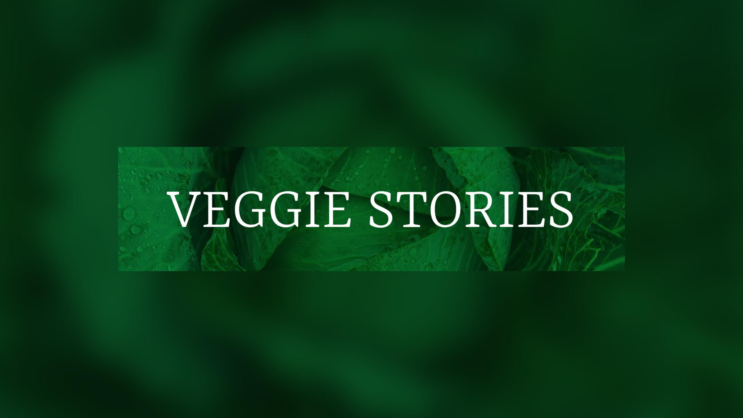 Rich Green Background with Veggie Stories YouTube Banner Template