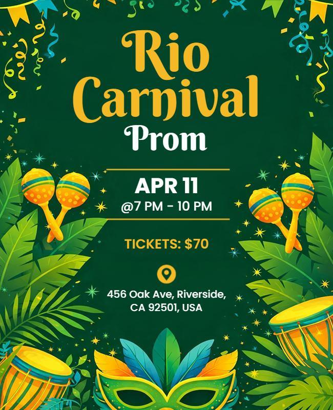 Rio Carnival Prom Night Flyer Template