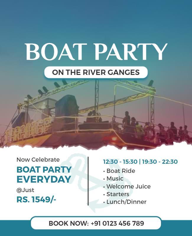 River Ganges Boat Party Flyer Template