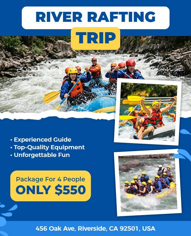 River Rafting Adventure Package Poster Template