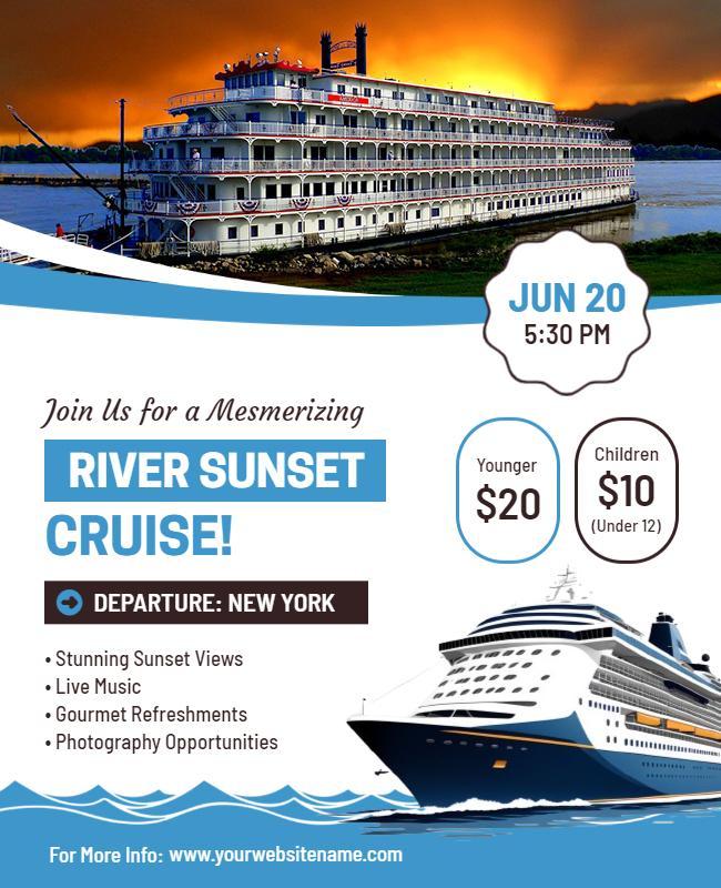 River Sunset Cruise Event Flyer Template