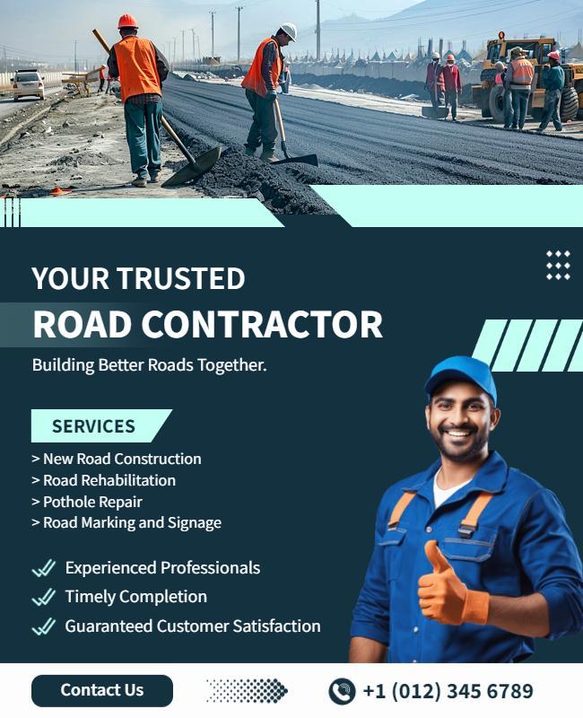 Road Construction and Maintenance Services Flyer Template