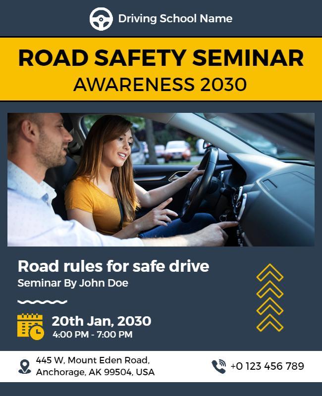 Road Safety Seminar Awareness Flyer Template