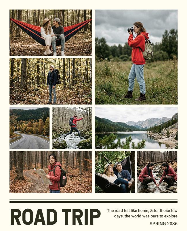 Road Trip Adventure Photography Photo Collage Poster Template