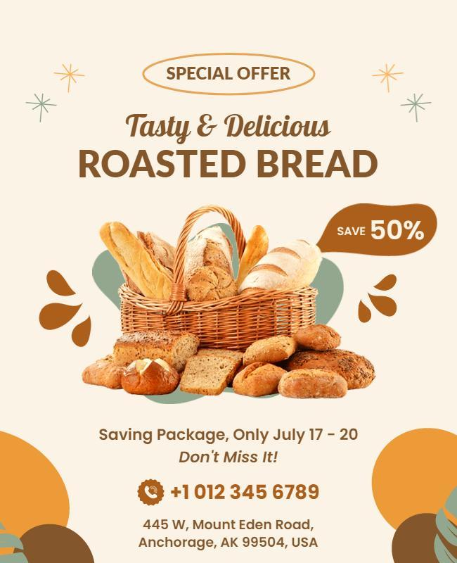 Roasted Bread Special Offer Flyer Template