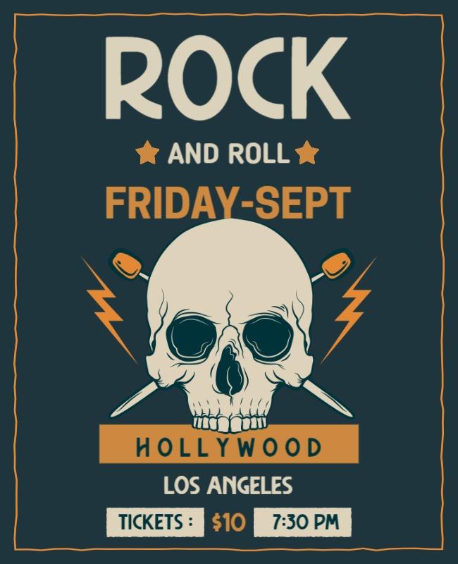 Rock and Roll Event in Hollywood Flyer Template