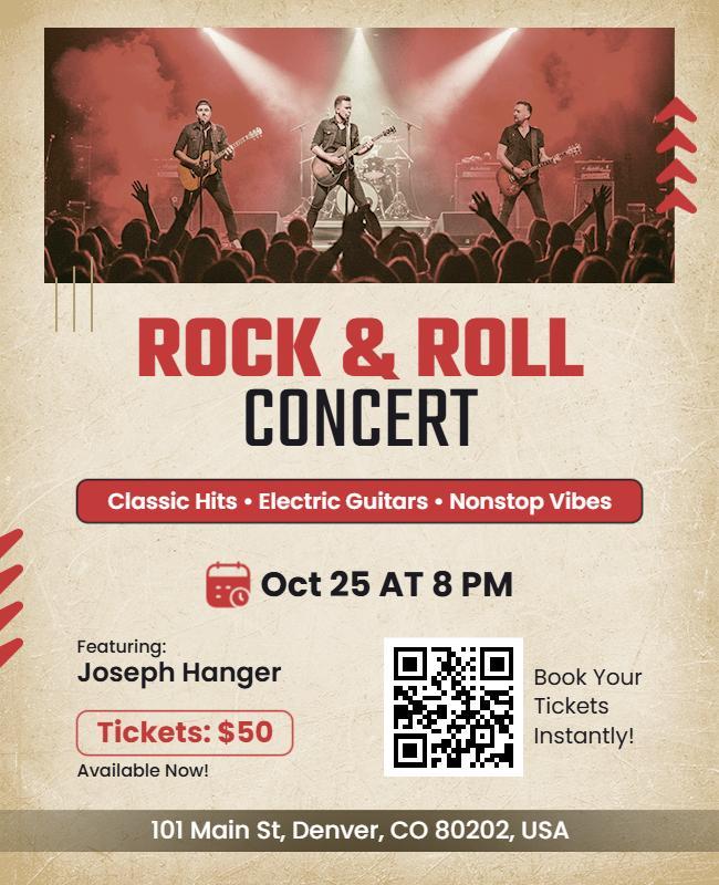 Rock and Roll Live Concert Flyer Template