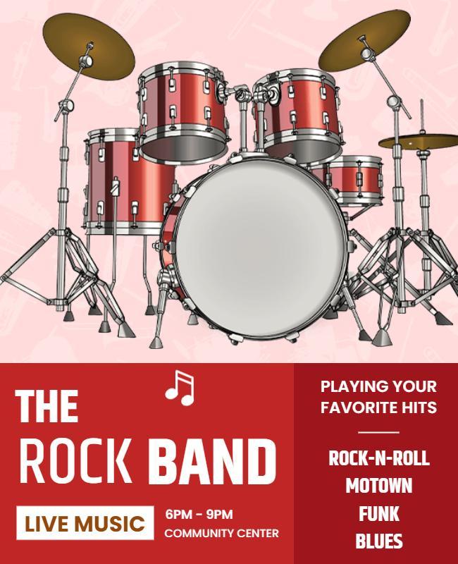 Rock Band Live Music Event Flyer Template