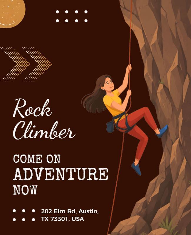 Rock Climbing Adventure Event Poster Template