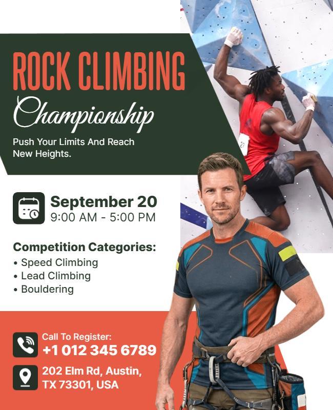 Rock Climbing Championship Event Flyer Template