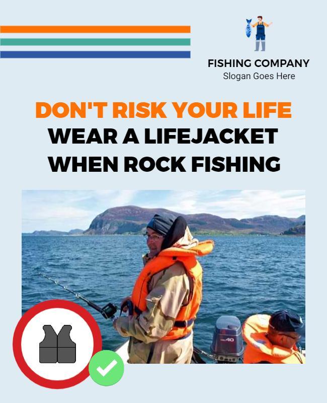 Rock Fishing Safety Awareness Flyer Template