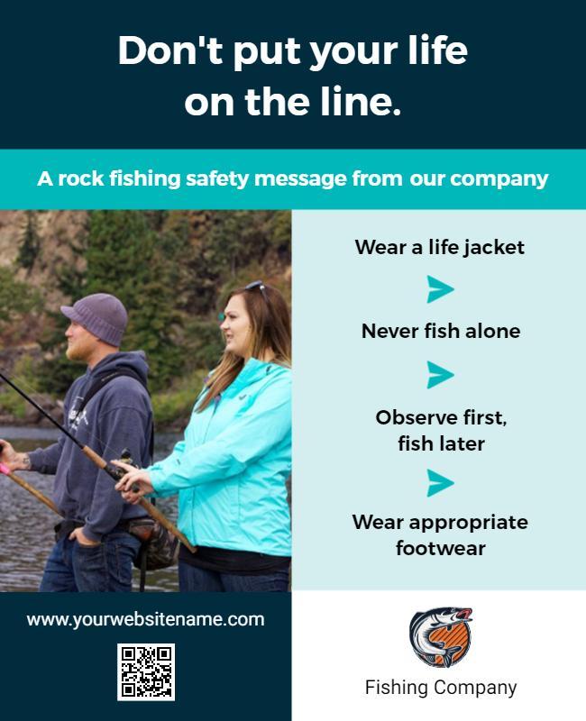 Rock Fishing Safety Guidelines Flyer Template