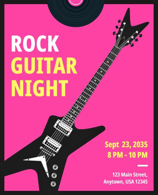 Rock Guitar Night Event Flyer Template