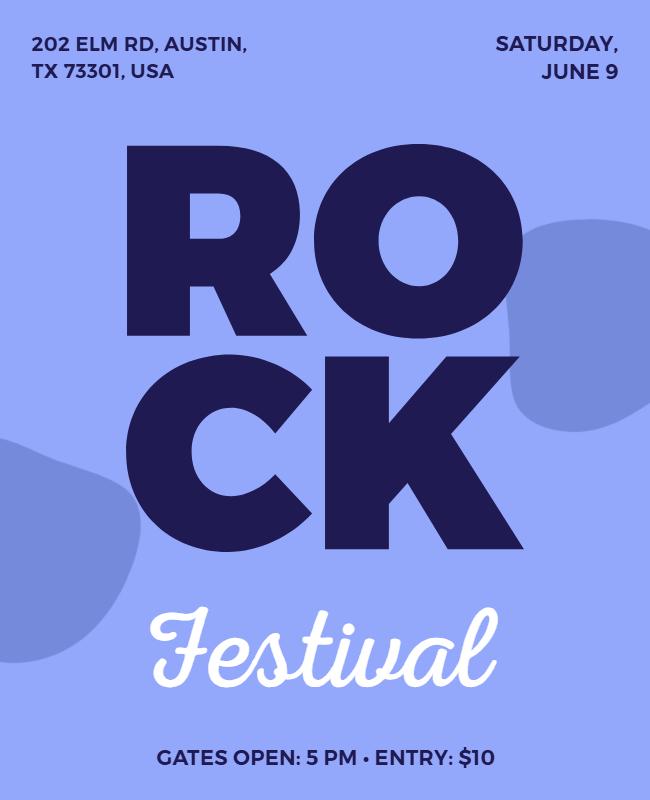 Rock Music Festival Event Poster Template