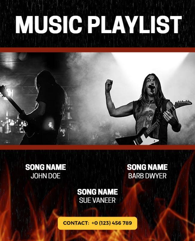 Rock Music Playlist Performance Flyer Template