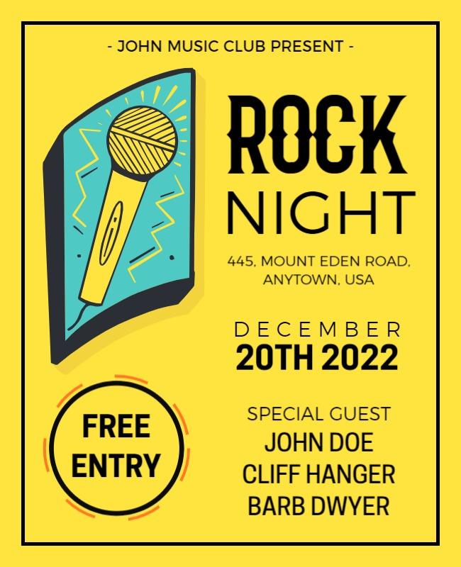 Rock Night Live Music Event Flyer Template