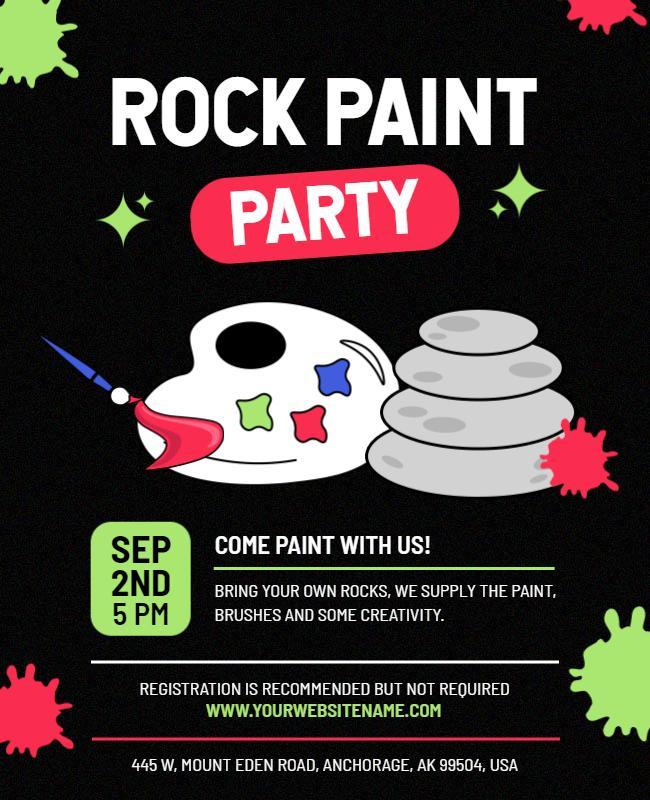 Rock Painting Creative Workshop Flyer Template