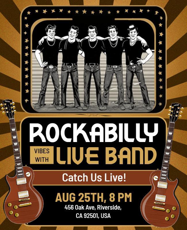 Rockabilly Live Band Event Flyer Template