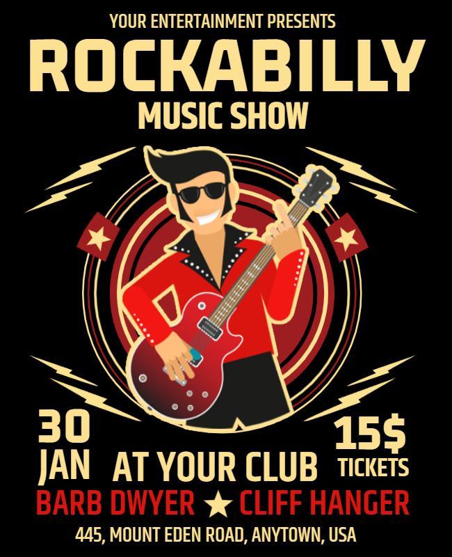 Rockabilly Music Show Event Flyer Template