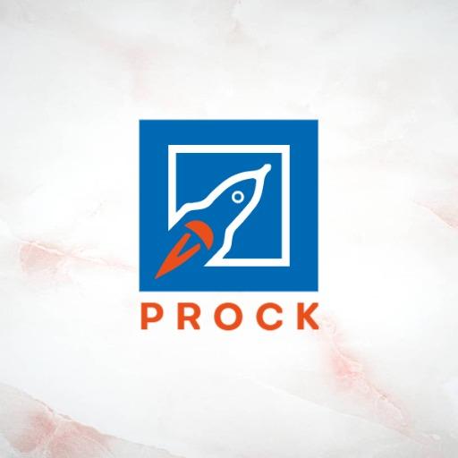 Rocket Launching into Space with Blue Background Logo Template
