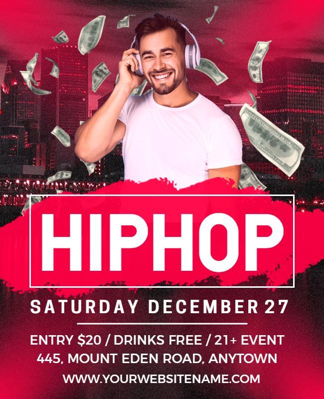 Rode Red Hip Hop Flyer Template