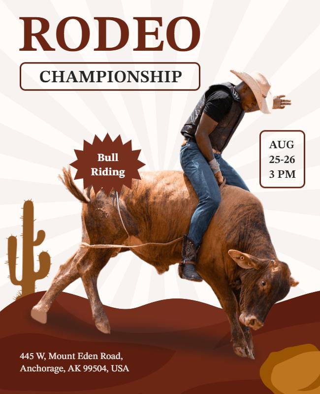 Rodeo Bull Riding Championship Event Flyer Template