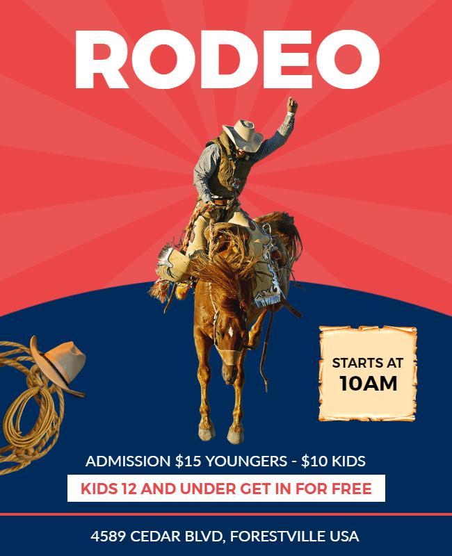 Rodeo Event with Cowboy Performance Flyer Template