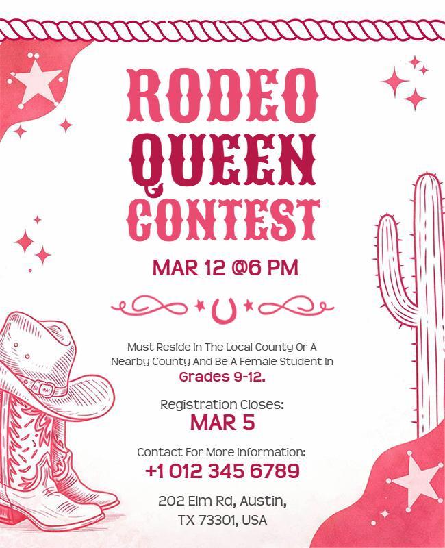 Rodeo Queen Contest Event Flyer Template