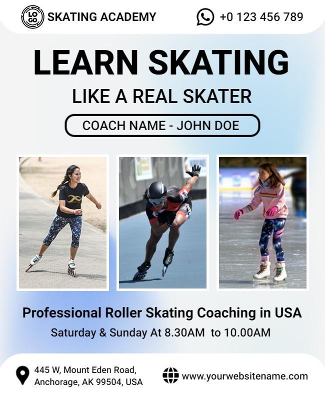 Roller Skating Coaching Academy Flyer Template