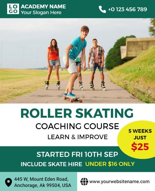 Roller Skating Coaching Course Flyer Template