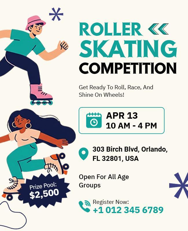 Roller Skating Competition Event Flyer Template