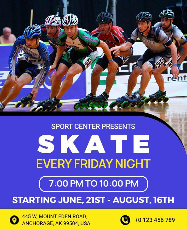 Roller Skating Event Flyer for Friday Nights Template