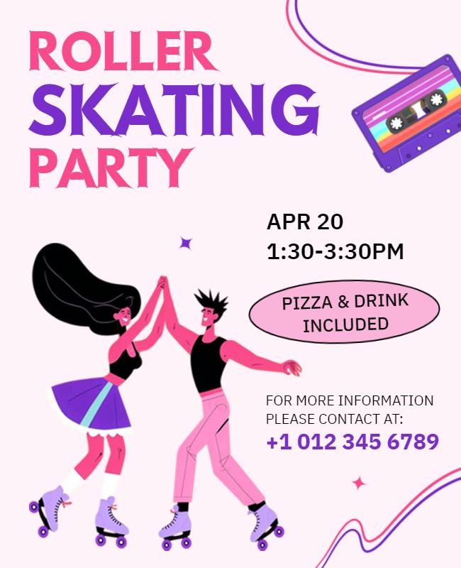 Roller Skating Party Event Flyer Template