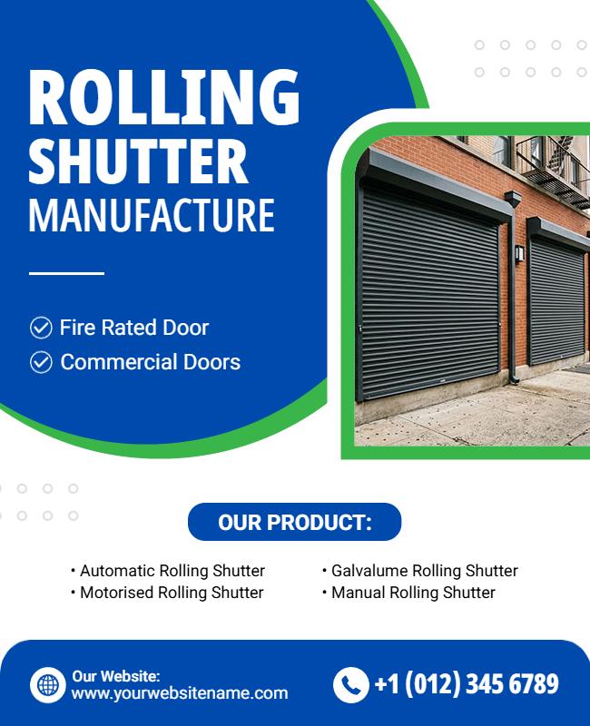Rolling Shutter Manufacturing Services Poster Template